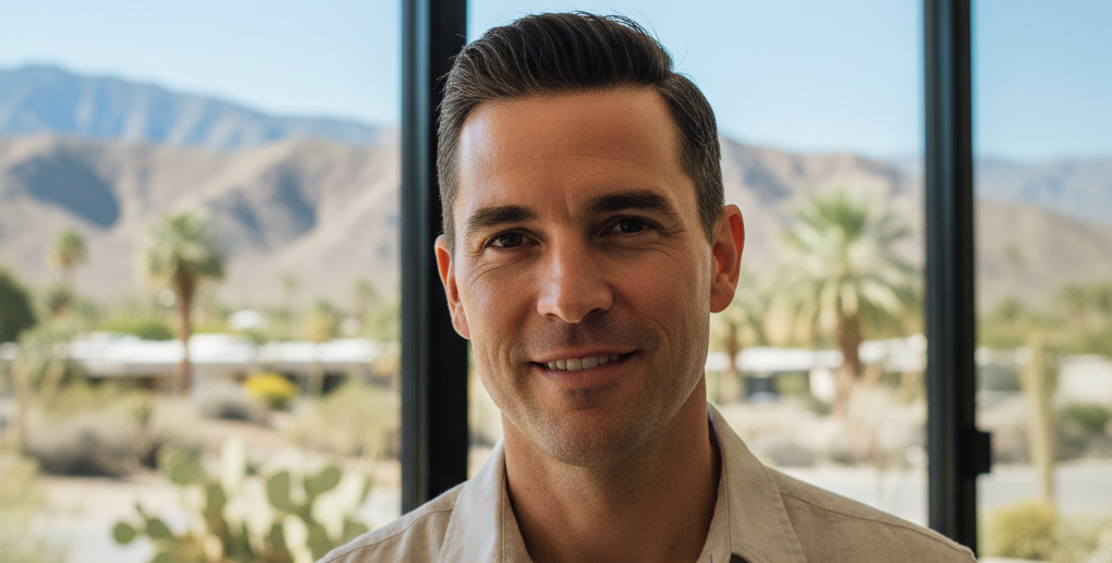 Photo of a man with great skin after the European facial